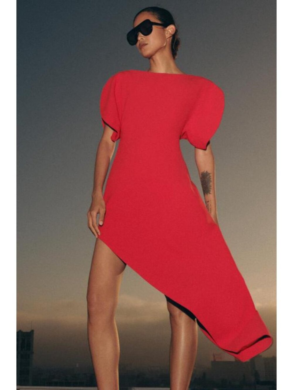 ZARA ZW COLLECTION ASYMMETRIC MIDI DRESS